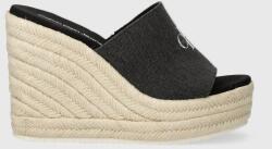 Calvin Klein Jeans papucs SLIDE WEDGE ROPE SANDAL ML BTW fekete, női, éksarkú - fekete Női 38