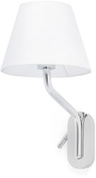 Faro Barcelona Eterna króm-fehér olvasólámpás fali lámpa (FAR-24006-10) E27 2 izzós IP20 (24006-10)