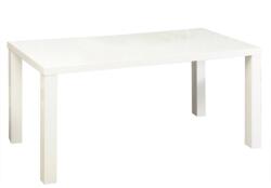 TEMPO KONDELA Étkézőasztal meghosszabítható, fehér magasfényű HG, 140-180x80 cm, ASPER New TYP 1