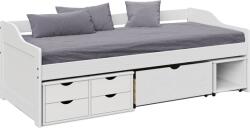 TEMPO KONDELA Ágy tárolóhellyel, fehér, tömörfa, 90x200, MAXI NEW - kondela