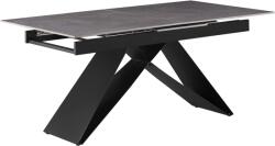 TEMPO KONDELA Kihúzható étkezőasztal, beton/fekete, 160-200x90 cm, MAJED