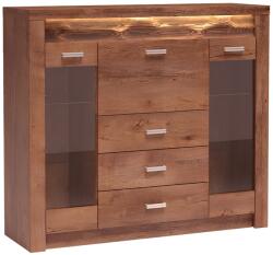 TEMPO KONDELA Vitrines komód, világos kőris, INFINITY 08