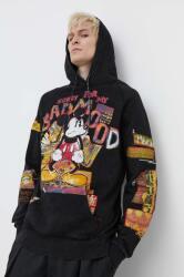 Desigual pamut melegítőfelső MICKEY BAD MOOD fekete, férfi, nyomott mintás, kapucnis, 24SMSK15 - fekete S