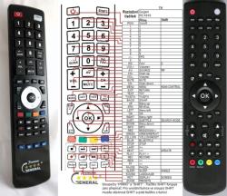 GENERAL HYUNDAI RC1910, TVL19925LEDDR, TVL22555LEDRR, TVL32138, TVL32925LEDR, 22LE6580E, DLH32127MP4CR - telecomandă compatibilă de marcă General