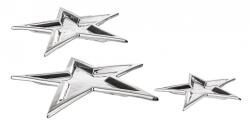 Bizzotto Set 3 platouri decorative portelan argintiu Stea 18.6x18.2x1.5 cm, 25.2x24x2 cm, 31.7x30.2x2.2 cm (0915909) Tava