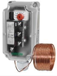 Regin Controls Termostat anti-inghet Regin, rearmare automata, capilar 6m, IP65, capacitate comutare 15(8)A/24-250Vca, reglare -10/+10°C, cu 6 suporti de montaj capilar (FT60)