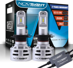 NOVSIGHT Lămpi Autoturismului H7 LED 6500K Alb rece 12-24V 60W 2buc A386-N9-H7 (A386-N9-H7)
