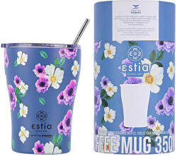 Estia Home Art Coffee Mug Save The Aegean Reciclabil Pahar Termos Oțel inoxidabil Fără BPA 350ml Garden Blue cu Pai 01-16883 (01-16883)