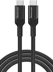 Powertech Cablu Video Braided USB 3.2 USB-C Tată - USB-C 100W PD Negru 1m PTR-0136 (PTR-0136)