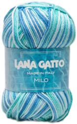 LANA GATTO Milo színátmenetes kötő/horgoló fonal, 100% mercerizált pamut, 50g, 9538, Azzuro Mix