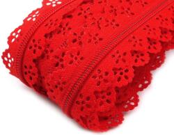 Fashion Csipkés méteres cipzár, 3mm fogszélesség, 1m, 060925, piros