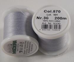 Madeira Cotona kézi és gépi, himző- és quilting cérna 200m, No. 30 - 570, halvány szürke