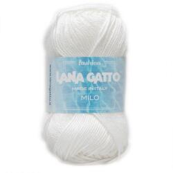 LANA GATTO Milo kötő/horgoló fonal, 100% mercerizált pamut, 50g, 8691, White, fehér