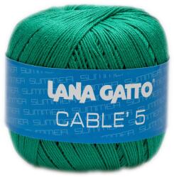 LANA GATTO Cable5 kötő/horgoló fonal, egyiptomi Mako pamut, 50g, 7826, Verde