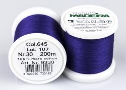 Madeira Cotona kézi és gépi, himző- és quilting cérna 200m, No. 30 - 645, sötétlila