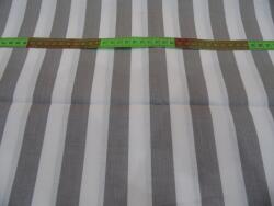 Fashion 22mm széles csíkos mintás szürke-fehér anyag patchwork pamutvászon, 140cm/0, 5m