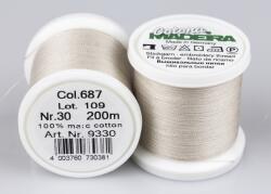 Madeira Cotona kézi és gépi, himző- és quilting cérna 200m, No. 30 - 687, ezüstszürke