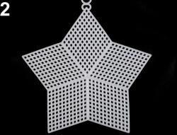 Műanyag kanavász / hímzőháló, csillag, 14cm, 740489