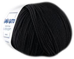 LANA GATTO Super Soft kötőfonal, extrafinom merinó gyapjú - 10008, Nero