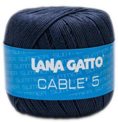 LANA GATTO Cable5 kötő/horgoló fonal, egyiptomi Mako pamut, 50g, 6594, Blu