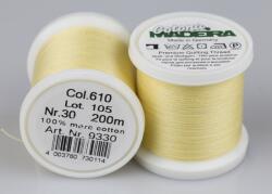 Madeira Cotona kézi és gépi, himző- és quilting cérna 200m, No. 30 - 610, halványsárga