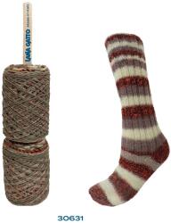 LANA GATTO Merino Socks önmintázó zoknifonal, 100g, 30631 arancio mix