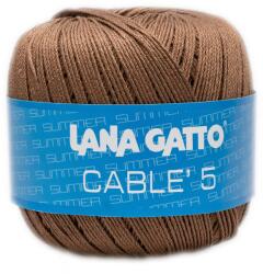 LANA GATTO Cable5 kötő/horgoló fonal, egyiptomi Mako pamut, 50g, 6580, Marrone