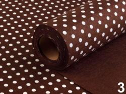 Fashion Poliészter filc, pöttyös, 1mm, 41cm x 0.5m, 740085, barna