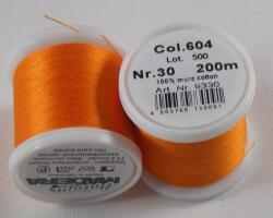 Madeira Cotona kézi és gépi, himző- és quilting cérna 200m, No. 30 - 604, narancssárga