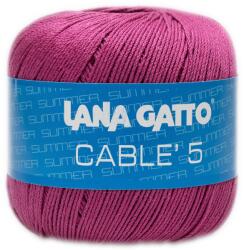 LANA GATTO Cable5 kötő/horgoló fonal, egyiptomi Mako pamut, 50g, 7832, Ciclamino