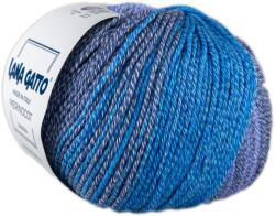 LANA GATTO Lana Gatto, Merinocot színátmentes, kötő fonal, merinó gyapjú és pamut, 30664, Blue mix
