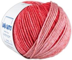 LANA GATTO Super Soft színátmentes kötőfonal, extrafinom merinó gyapjú, 30637, Red mix