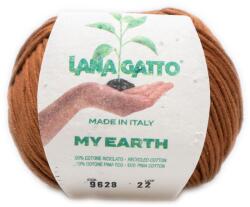 LANA GATTO My Earth kötő/horgoló fonal, újrahasznosított Pima pamut, 50g, 9628, Terra Bruciata