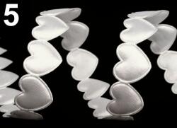 Fashion Szatén szívekből álló szalag, 17mm, 1m, 510350-5, krém