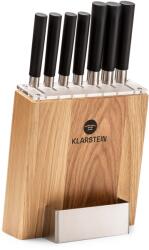 Klarstein Kitano, késkészlet tömbbel, 8 darabos, 7 kés, acél, luxus fa blokk (KG10-KitanoOak) (KG10-KitanoOak)
