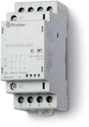 Finder installációs mágneskapcsoló, kontaktor, 25A (AC-7a), 2NO + 2NC, 230V AC/DC, mechanikus állapotjelzés + LED 22.34. 0.230. 4620 (22.34.0.230.4620)