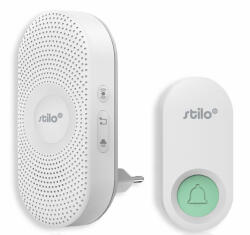 Stilo vezeték nélküli csengő 300m IP44 nyomógombos, AC 230V, beltéri - STI1603 (STI1603)
