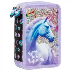 DERFORM Unikornis felszerelt 3 emelets tolltartó - Born to be a Unicorn (PWTJR15)