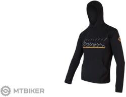 Sensor MERINO UPPER RJ kenguru pulóver, fekete (XXL)