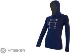 Sensor MERINO UPPER ARROWS kenguru női pulóver, mélykék (L)