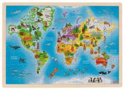 Goki Puzzle din lemn Goki - Lumea (57460) Puzzle