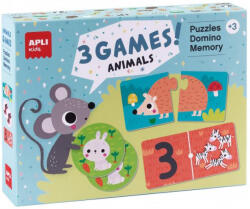 APLI Set de 3 jocuri Apli - Puzzle, Domino si joc de memorie (18798) Puzzle