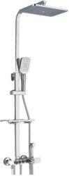  Zuhanyoszlop, Blackswan, M146 típus, állítható króm modell, termosztáttal, mozgatható csapteleppel, nagynyomású zuhanyzóval és polccal, 120 cm