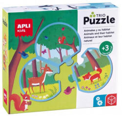 APLI Puzzle Apli - Trio, Animalele in mediul lor natural (18821) Puzzle