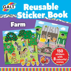 Galt Carte cu stickere Galt - Ferma, 150 stickere pentru utilizare multipla (1005104)