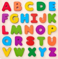 Woodyland Puzzle din lemn Woody - Alfabel englez, litere mari (90634) Puzzle