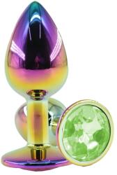 Guilty Toys Dop Anal Metalic, Medium, Multicolor, Piatra Verde Deschis, Guilty Toys