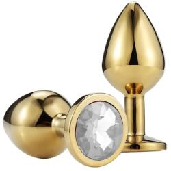 Passion Labs Dop Anal Metallic Buttplug, Large, Auriu/Transparent, Passion Labs