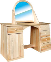 Komforttéka Fenyőfa Fésülködőasztal - Tükörrel és Fiókokkal