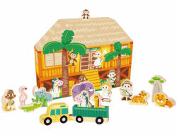 Classic World Set de joaca Classic World - Animale salbatice, cu casuta (CW54365) Figurina